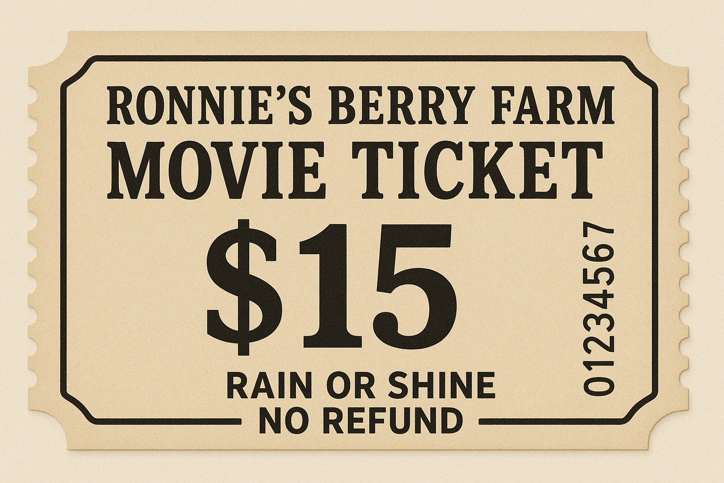Drive In Movie Ticket