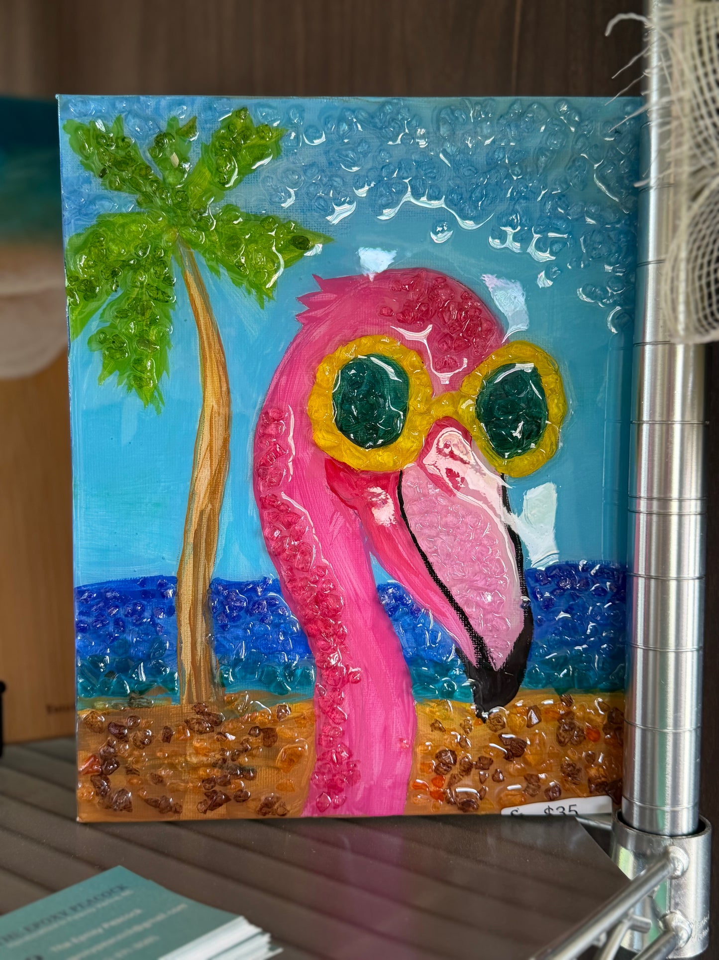 Flamingo Rein Pour canvas