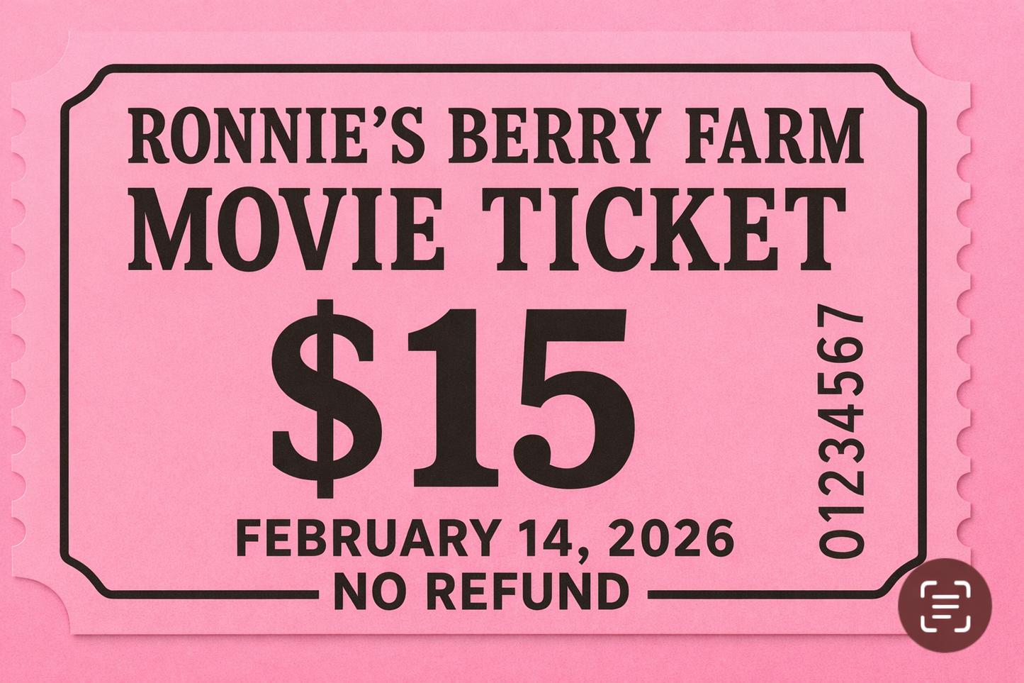 Drive In Movie Ticket