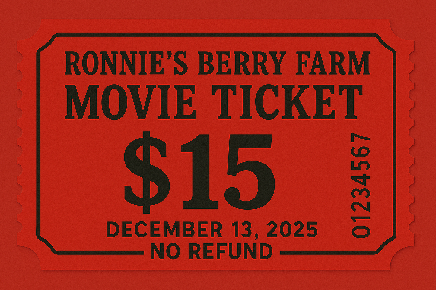 Drive In Movie Ticket