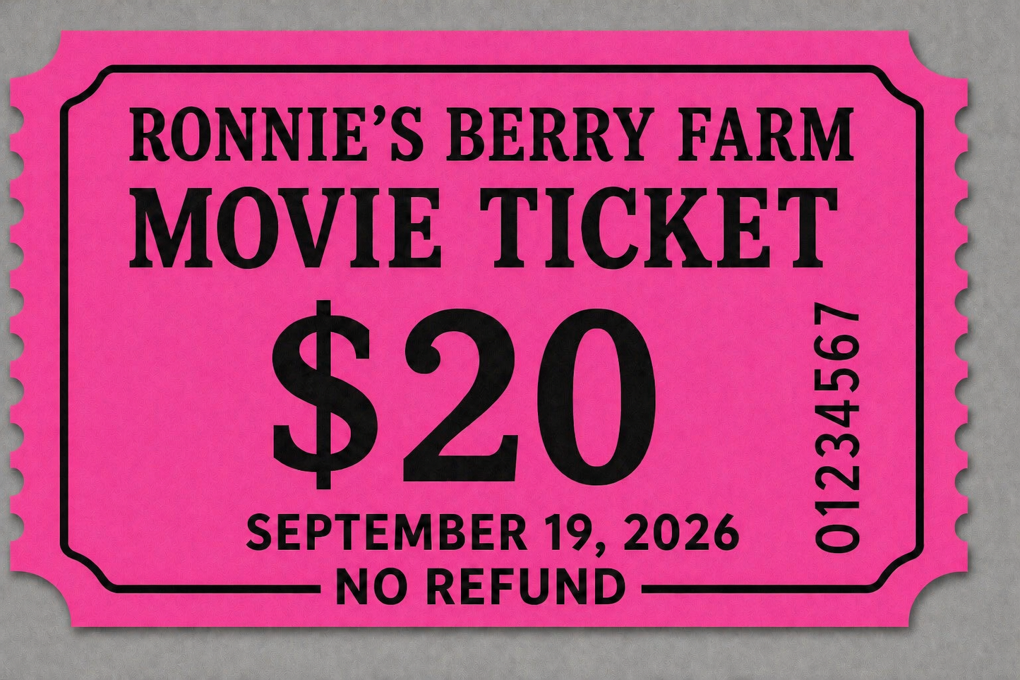 Drive In Movie Ticket