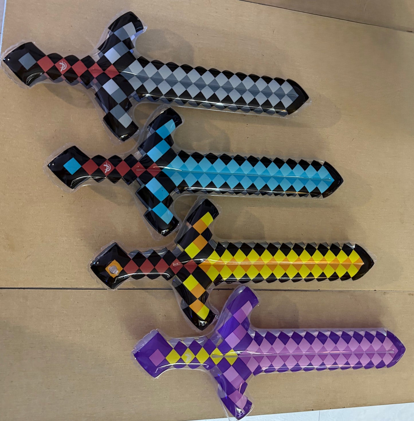 Inflatable sword color choices - Silver, Blue, Yellow, Purple