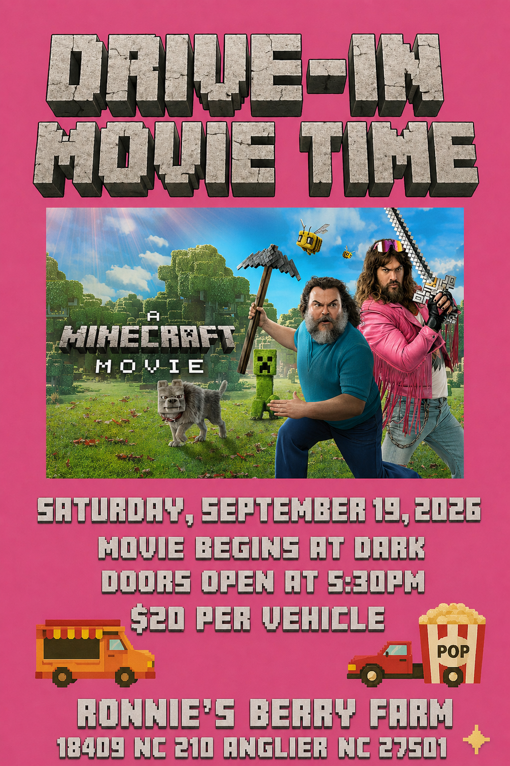 Drive-In Movie: Minecraft — September 19, 2026